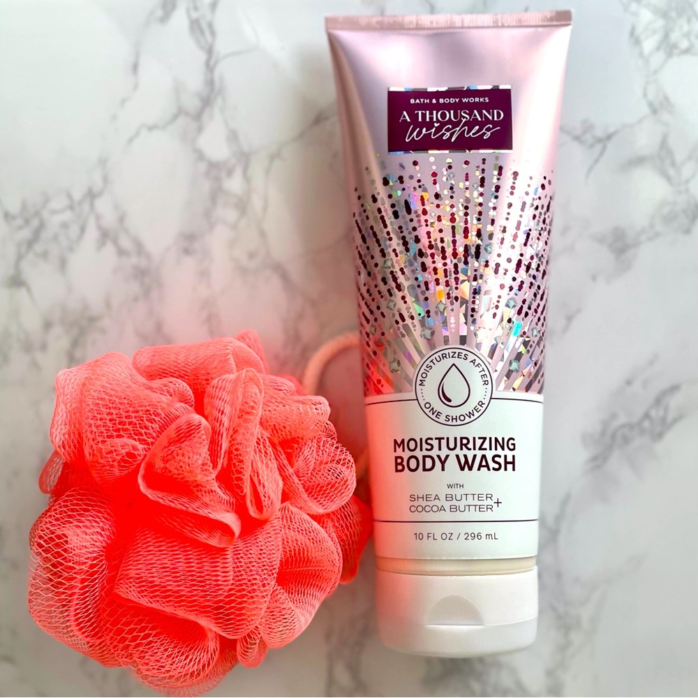 Bath & Body Works A Thousand Wishes Body Wash with Free Exfoliating Sponge